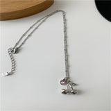 Titanium Steel Love Sweet Cherry Heart Necklace – Jewelry Gift Ideas — 4