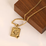 Square Pendant Titanium Steel Necklace Women – Jewelry Gift Ideas — 3