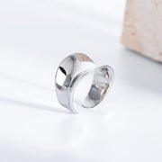 S925 Sterling Silver Ring Irregular Concave Female – Gifts for Her — 8