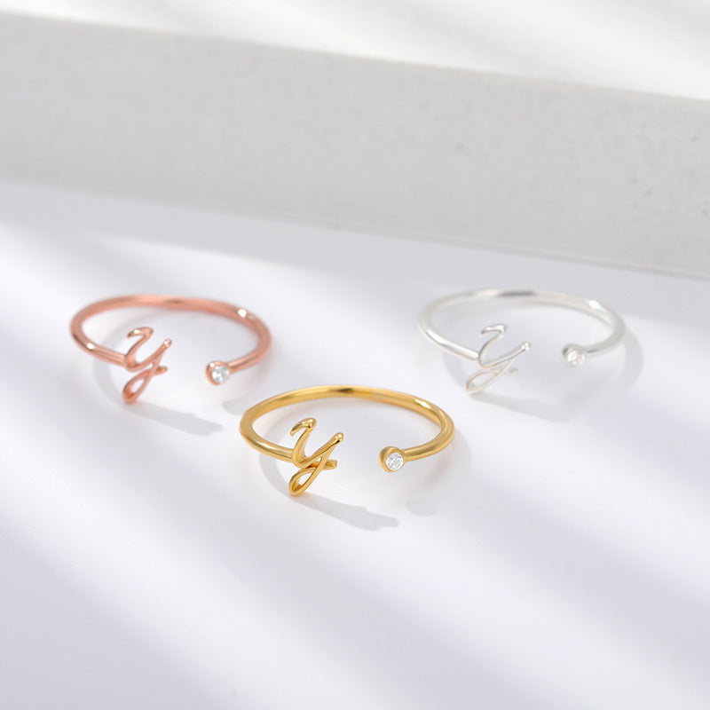 Letters Ring 26 Letters AZ Gold 18K Gold Plated Ring – Gift Ideas — 1