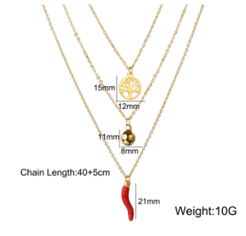 Creativity Fashion Three-layer Chili Necklace – Jewelry Gift Ideas — 1