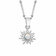 Natural Opal Abstract Sun Pendant Necklace – Jewelry Gift Ideas — 2