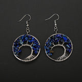 Hand Wrapped Curved Natural Gravel Colorful Earrings – Stylish Gifts — 9