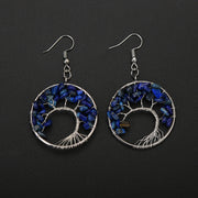 Hand Wrapped Curved Natural Gravel Colorful Earrings – Stylish Gifts — 9