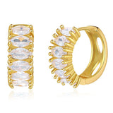 Women's Real Gold Electroplated Zircon Round Earrings – Gifts for Her — 4