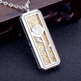 Square Essential Oil Necklace Openable Silver – Jewelry Gift Ideas — 1