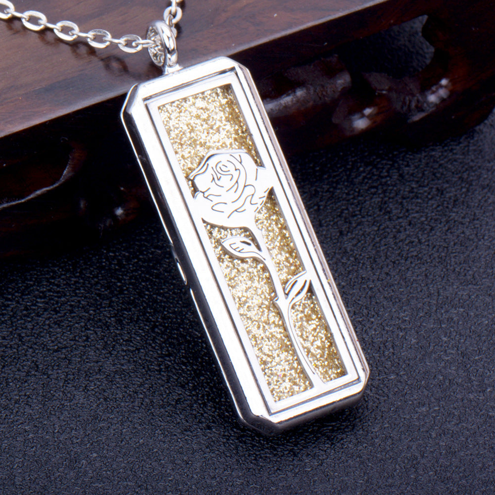 Square Essential Oil Necklace Openable Silver – Jewelry Gift Ideas — 1