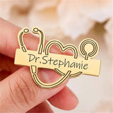 Smooth Engraved Name Stethoscope Brooch – Jewelry Gift Ideas — 3