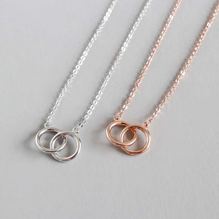 Circle double ring necklace – Jewelry Gift Ideas — 1