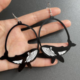 Acrylic Dangle Earrings Round Asymmetric Black – Jewelry Gift Ideas — 16