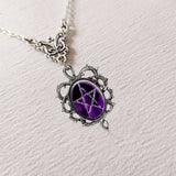 Purple Pentagram Pendant Necklace Frame Thorns – Jewelry Gift Ideas — 6