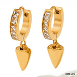 Fashion Earrings Studded With Zircon Stainless Steel – Stylish Gifts — 18
