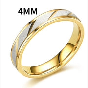Titanium Steel Ring Diagonal 18K – Thoughtful Gifts — 4