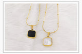 Titanium Fritillaria Small Square Necklace – Jewelry Gift Ideas — 1