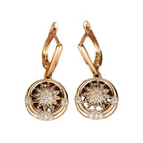 Round White Diamond Sunflower Earrings For Women – Gifts for Her — 2