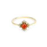 Red Garnet Zircon Diamond Ring – Meaningful Gifts — 3