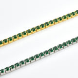 S925 Sterling Silver Diamond Stitching Green – Jewelry Gift Ideas — 4