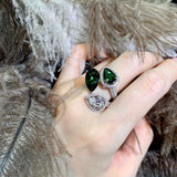 Fashion Women's Malachite Green Zircon Ring – Stylish Gifts — 5