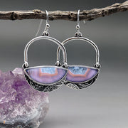 Vintage Geometric Long Turquoise Moonstone Drop Earrings – Gift Ideas — 3