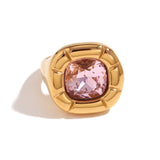18K Gold Round Corner Square Flower Zircon Ear – Jewelry Gift Ideas — 18