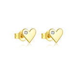 S925 Loving Heart In Sterling Silver Simple Stud – Unique Gift Ideas — 6