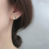 Lovely Micro-paved Zircon Moonstone Earrings – Gift Ideas — 1