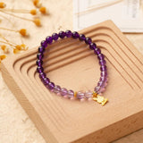 Single Circle Natural Amethyst With Bunny Pendant – Jewelry Gift Ideas — 4