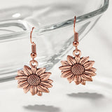 Simple Metal Ear Hook Sunflower Flower Earrings – Birthday Gifts — 7
