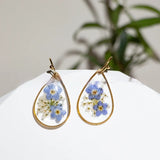 Myosotis Sylvatica Real Flower Earrings Water Drop – Stylish Gifts — 2