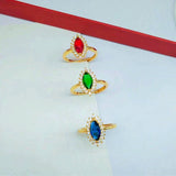 Brass Gold-plated Micro-inlaid Olive-tipped Gemstone – Useful Gifts — 6