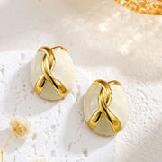 Vintage Egg Surface Enamel Enamel Earrings Women – Gifts for Her — 3
