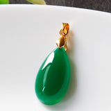 Green Chalcedony Pendant Agate Water Drop – Jewelry Gift Ideas — 5