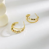 Niche Unique Double-row C- Shaped Earrings – Meaningful Gifts — 9