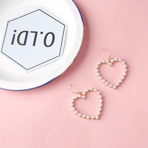 Cute peach heart pierced pearl earrings – Gift Ideas — 2