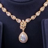 Long Water Drop Zircon Necklace Earrings Bracelet – Jewelry Gift Ideas — 2