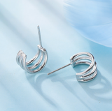 C-shaped hollow line men and women earrings – Gifts for Her — 2