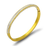 Double Row Drill Zircon Full Star Gold Titanium – Jewelry Gift Ideas — 3