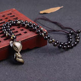 Natural Gold Obsidian Fox Pendant Men's – Jewelry Gift Ideas — 5