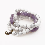 Natural White Turquoise Amethyst Bracelet Lotus – Jewelry Gift Ideas — 3