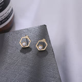 Hollow Diamond Square Stud Earrings – Holiday Gift Ideas — 4