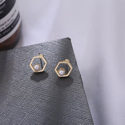 Hollow Diamond Square Stud Earrings – Holiday Gift Ideas — 4