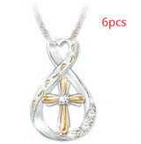 Cross Footprint Diamond Pendant Two Tone – Jewelry Gift Ideas — 3
