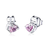 S925 Sterling Silver Cute Cat Jewelry Earrings – Jewelry Gift Ideas — 5