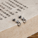 Sterling Silver Stud Earrings Pull Knocker – Gift Ideas — 5