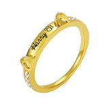 Personalized Pet Cat Ears Name Ring Fashion Jewelry – Stylish Gifts — 7