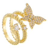 Micro-set Ring, Ring, Adjustable Ring, Butterfly – Stylish Gifts — 16