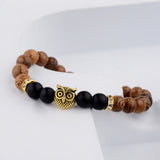 Owl frosted stone lifeline wood grain bracelet – Jewelry Gift Ideas — 9
