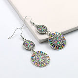Round Flower Dripping Rhinestone Alloy Earrings – Useful Gifts — 4