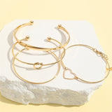 Vintage Gold Crystal Heart Letter Love Bangle – Jewelry Gift Ideas — 9