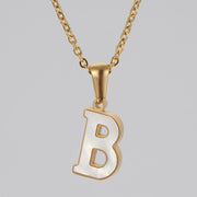 18K Gold Shell Stainless Steel Letter Pendant – Jewelry Gift Ideas — 11